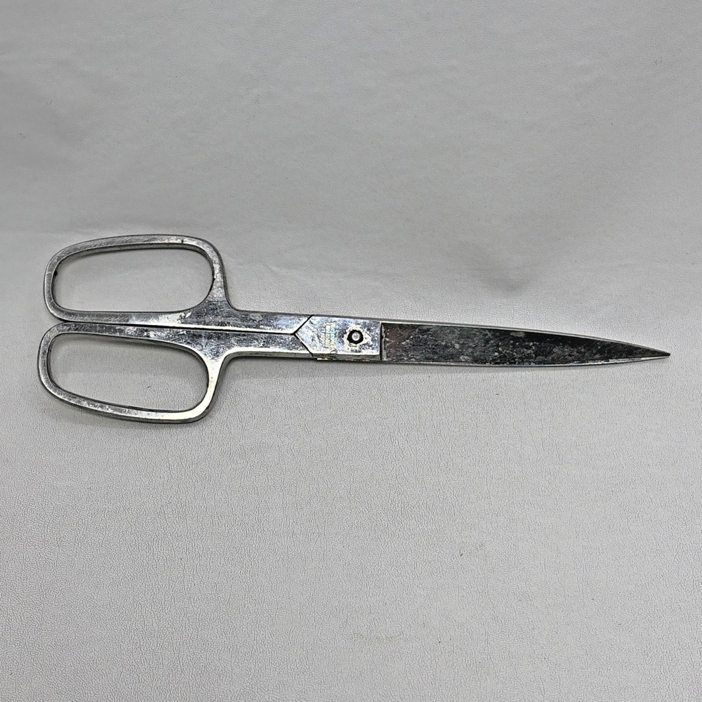 Vintage 9.5" AS Italy Scissors Shears Sewing Seamstress Hot Drop Forged Steel